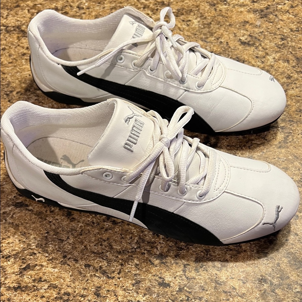 Original Puma Classic White and Black Speed Cat Sz 10 Mens